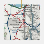 Tooele Utah Karte Keramikornament (Rückseite)