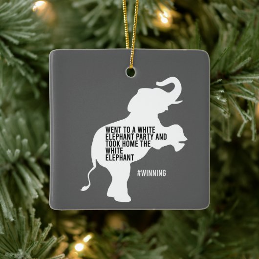 Took Zuhause White Elephant Funny Keramikornament (Baum)