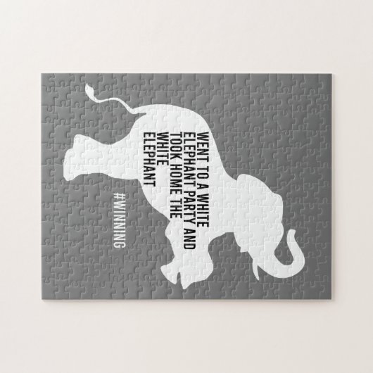 Took Zuhause White Elephant Funny Puzzle (Horizontal)