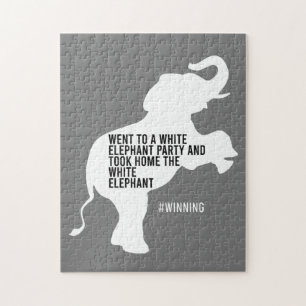 Took Zuhause White Elephant Funny Puzzle