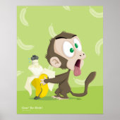 Tooky Monkey mit Bananenposter Poster (Vorne)