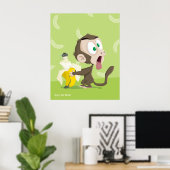 Tooky Monkey mit Bananenposter Poster (Heimbüro)