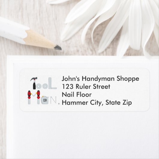 Tool Man schrieb mit Tools-Rücksendeadressen-Aufkl (Insitu)