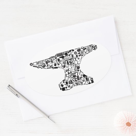 Tool-O-Rama Anvil Oval Sticker (Umschlag)