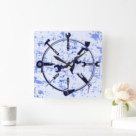 Tool Quadratische Wanduhr (Zuhause)