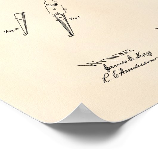 Tool Working Leather 1873 Patent Art Old Peper Poster (Ecke)