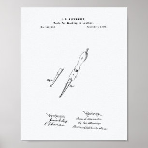 Tool Working Leather 1873 Patent Art Weißbuch Poster