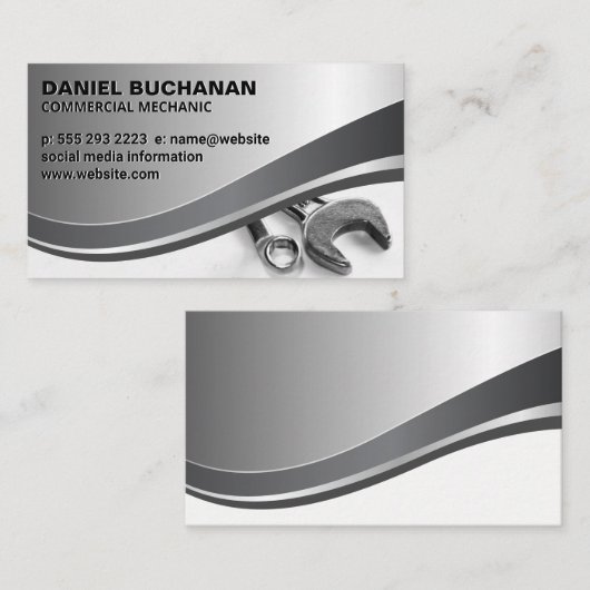 Tool "Wrenws" | Mechanische Hardware Visitenkarte (Vorne/Hinten)