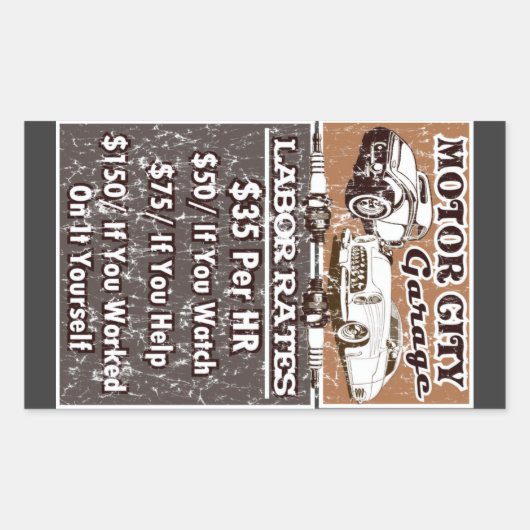 Toolbox für die MOTOR CITY-Erwerbsquoten Rechteckiger Aufkleber (Vorderseite)