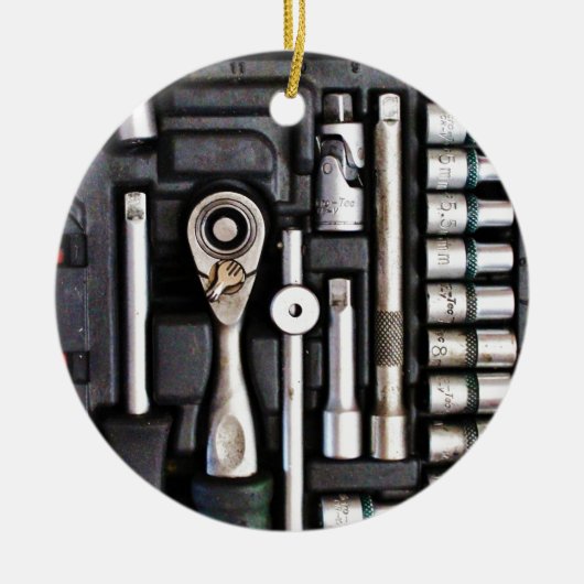 Toolbox Handyman Tools Keramik Ornament (Vorne)