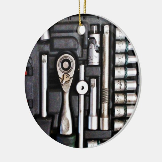 Toolbox Handyman Tools Keramik Ornament (Links)