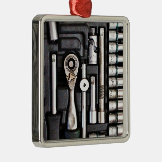 Toolbox Handyman Tools Silbernes Ornament (Rechts)