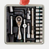 Toolbox Handyman Tools Silbernes Ornament (Vorne)