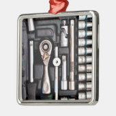Toolbox Handyman Tools Silbernes Ornament (Links)