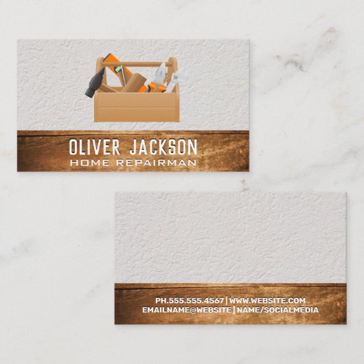 Toolbox | Holz und Wandtextur Visitenkarte (Vorne/Hinten)