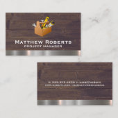 Toolbox | Holzkarten mit Metallbürste Visitenkarte (Vorne/Hinten)