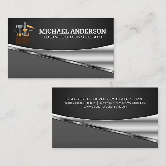 Toolbox | Metallisch Visitenkarte (Vorne/Hinten)