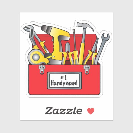Toolbox: Nummer Eins Handyman! Aufkleber (Blatt)