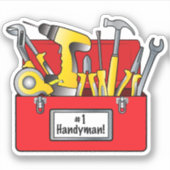 Toolbox: Nummer Eins Handyman! Aufkleber (Vorderseite)