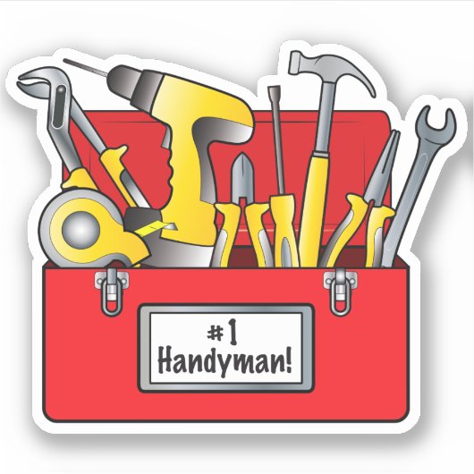 Toolbox: Nummer Eins Handyman! Aufkleber (Vorderseite)