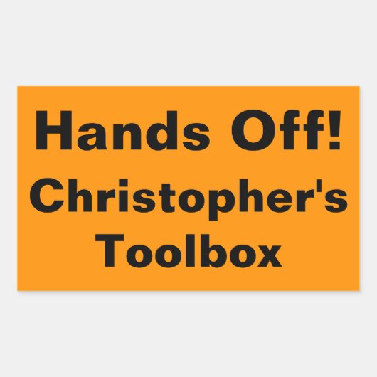 Toolbox Orange Rechteckiger Aufkleber (Vorderseite)