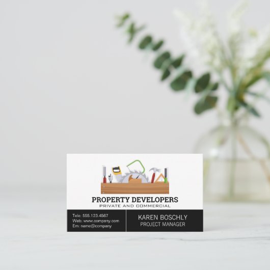 Toolbox | Tischlerei Visitenkarte (Stehend Vorderseite)