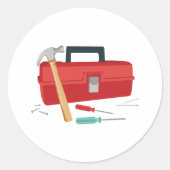Toolbox und Tools Runder Aufkleber (Vorderseite)