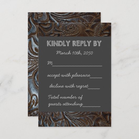 Toolkit für Lederkhalkboard Wedding RSVP (Vorne/Hinten)