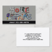 Tools Alphabet Zuhause Reparatur Graue Visitenkart Visitenkarte (Vorne/Hinten)