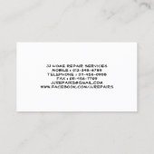 Tools Alphabet Zuhause Reparatur Graue Visitenkart Visitenkarte (Rückseite)