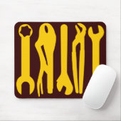 Tools - Amber auf Dunkelbraun Mousepad (Mit Mouse)