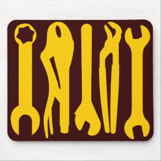 Tools - Amber auf Dunkelbraun Mousepad