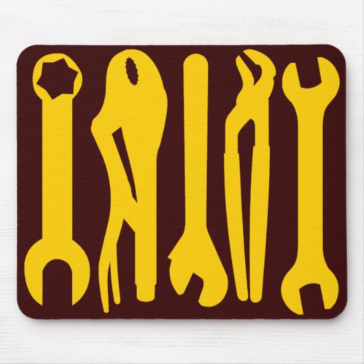 Tools - Amber auf Dunkelbraun Mousepad (Vorne)