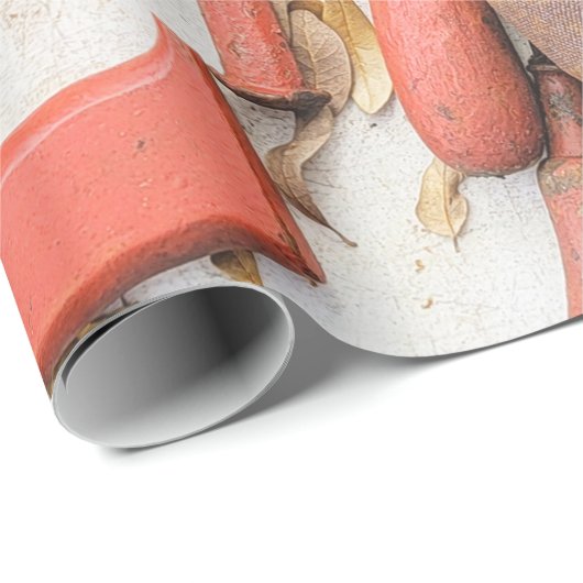 Tools Antiquitätenwerkzeug Rustikal Roter Mann Geschenkpapier (Rolleneckpunkt)