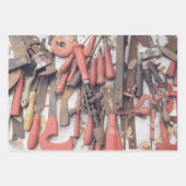 Tools Antiquitätenwerkzeug Rustikal Roter Mann Geschenkpapier Set (Vorderseite 3)