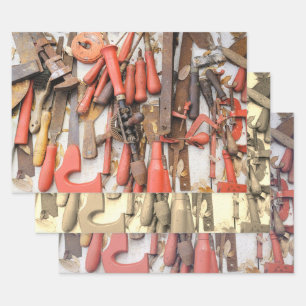 Tools Antiquitätenwerkzeug Rustikal Roter Mann Geschenkpapier Set