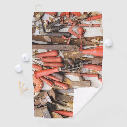 Tools Antiquitätenwerkzeug Rustikal Roter Mann Golfhandtuch (Insitu)