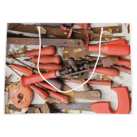 Tools Antiquitätenwerkzeug Rustikal Roter Mann Große Geschenktüte (Vorderseite)
