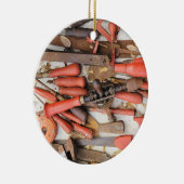 Tools Antiquitätenwerkzeug Rustikal Roter Mann Keramik Ornament (Rechts)