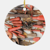 Tools Antiquitätenwerkzeug Rustikal Roter Mann Keramik Ornament (Hinten)