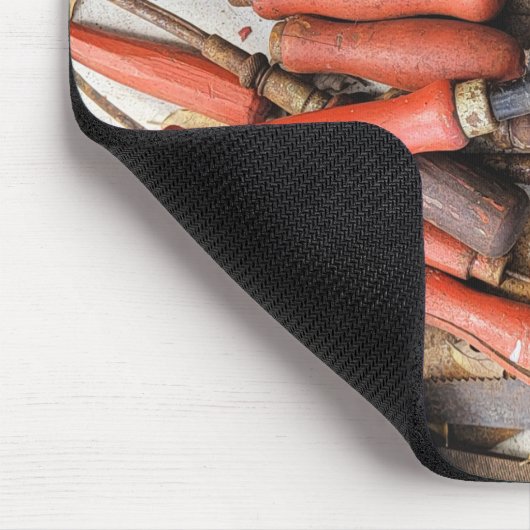 Tools Antiquitätenwerkzeug Rustikal Roter Mann Mousepad (Ecke)