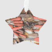 Tools Antiquitätenwerkzeug Rustikal Roter Mann Ornament (Rückseite)