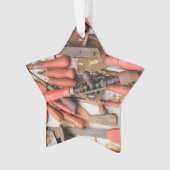 Tools Antiquitätenwerkzeug Rustikal Roter Mann Ornament (Vorderseite)