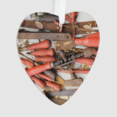 Tools Antiquitätenwerkzeug Rustikal Roter Mann Ornament (Vorderseite)