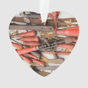 Tools Antiquitätenwerkzeug Rustikal Roter Mann Ornament