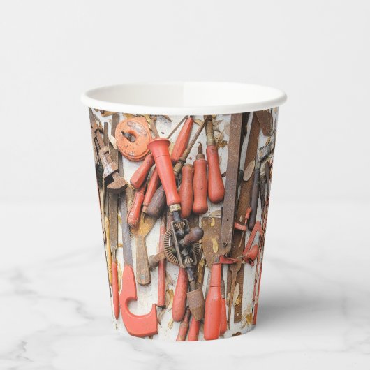 Tools Antiquitätenwerkzeug Rustikal Roter Mann Pappbecher (Links)