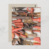 Tools Antiquitätenwerkzeug Rustikal Roter Mann Postkarte (Vorne/Hinten)