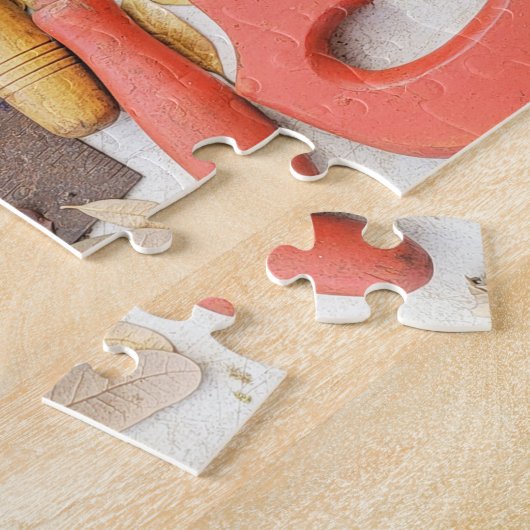 Tools Antiquitätenwerkzeug Rustikal Roter Mann Puzzle (Seite)