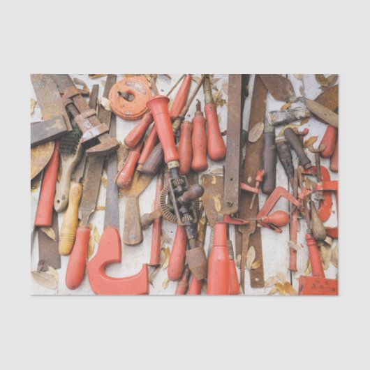 Tools Antiquitätenwerkzeug Rustikal Roter Mann Seidenpapier (Vorderseite)