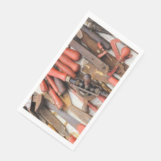 Tools Antiquitätenwerkzeug Rustikal Roter Mann Serviette (Ecke)